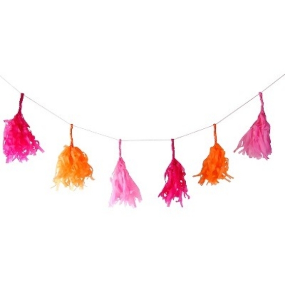 Spritz Pink & Orange Party Tassel Garland - Picture 2 of 4